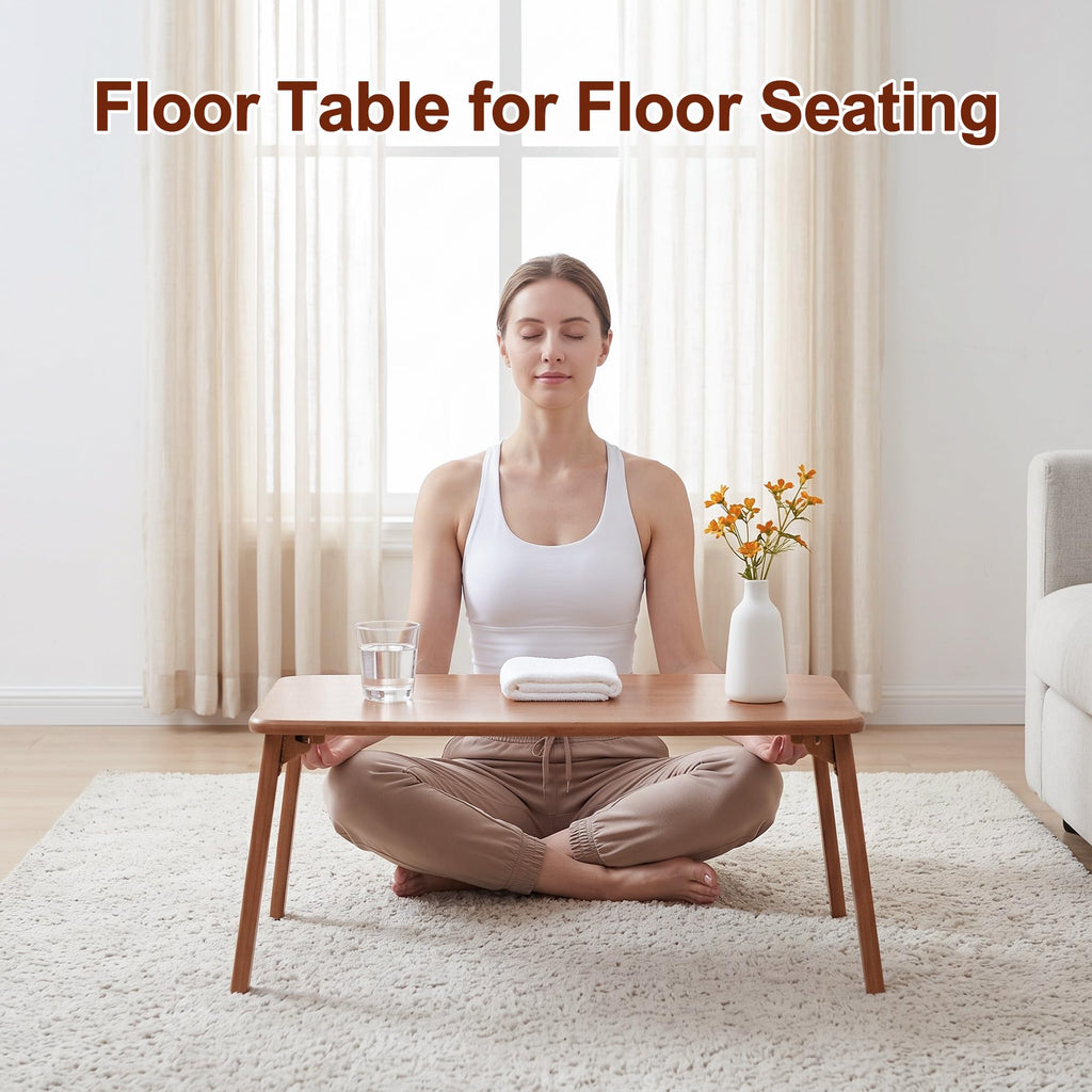 Folding Coffee Table, Japanese Bamboo Low Table