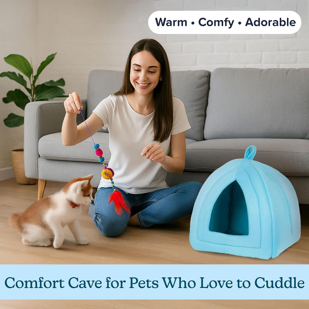 Cat House - Indoor Cat Bed with Removable Foam Cushion