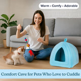Cat House - Indoor Cat Bed with Removable Foam Cushion
