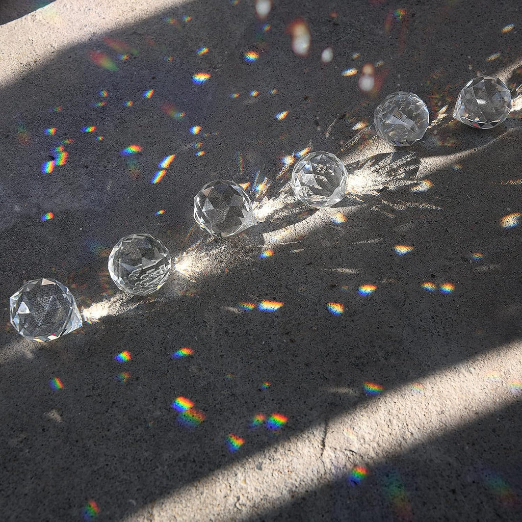Crystal Sun Catcher, 20pcs 0.8"/20mm Crystal Suncatcher Prism for Windows Hanging