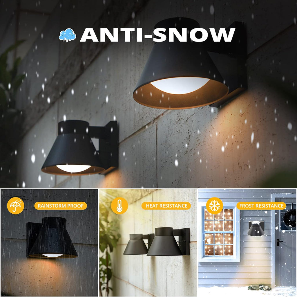 2 Pack LED Outdoor Wall Light Fixtures, Black Front Porch Lights Wall Mount Lighting