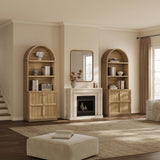 81" Tall Arched Bookcase, Large Bookshelves with Storage