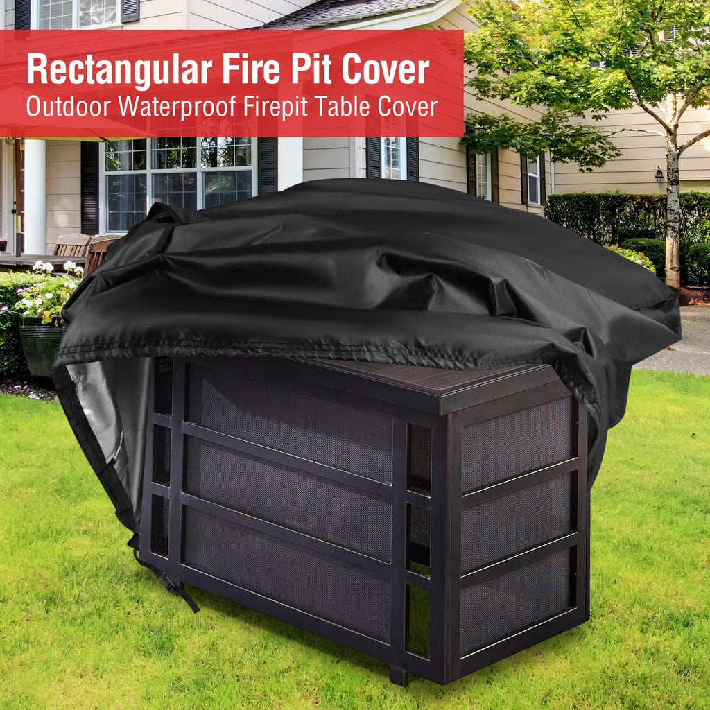 Rectangular Fire Pit Cover for Firepit Table, 32 x 20 x 16 Inch