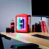 4L / 6-Can Mini Fridge with Multi-Color LED Light - Portable Thermoelectric 12V DC/110V AC Quiet Cooler/Warmer for