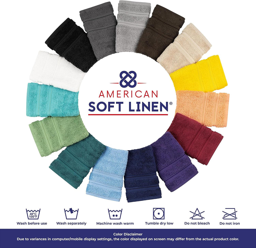 Soft Linen 100% Cotton Luxury Turkish Towels, 6 Piece Towel Set | Soft Absorbent Quick Dry OEKO Tex Standard 100
