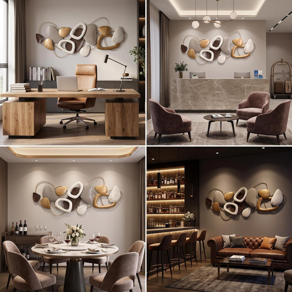 Large 3D Metal Wall Decor, Nature-Inspired Design