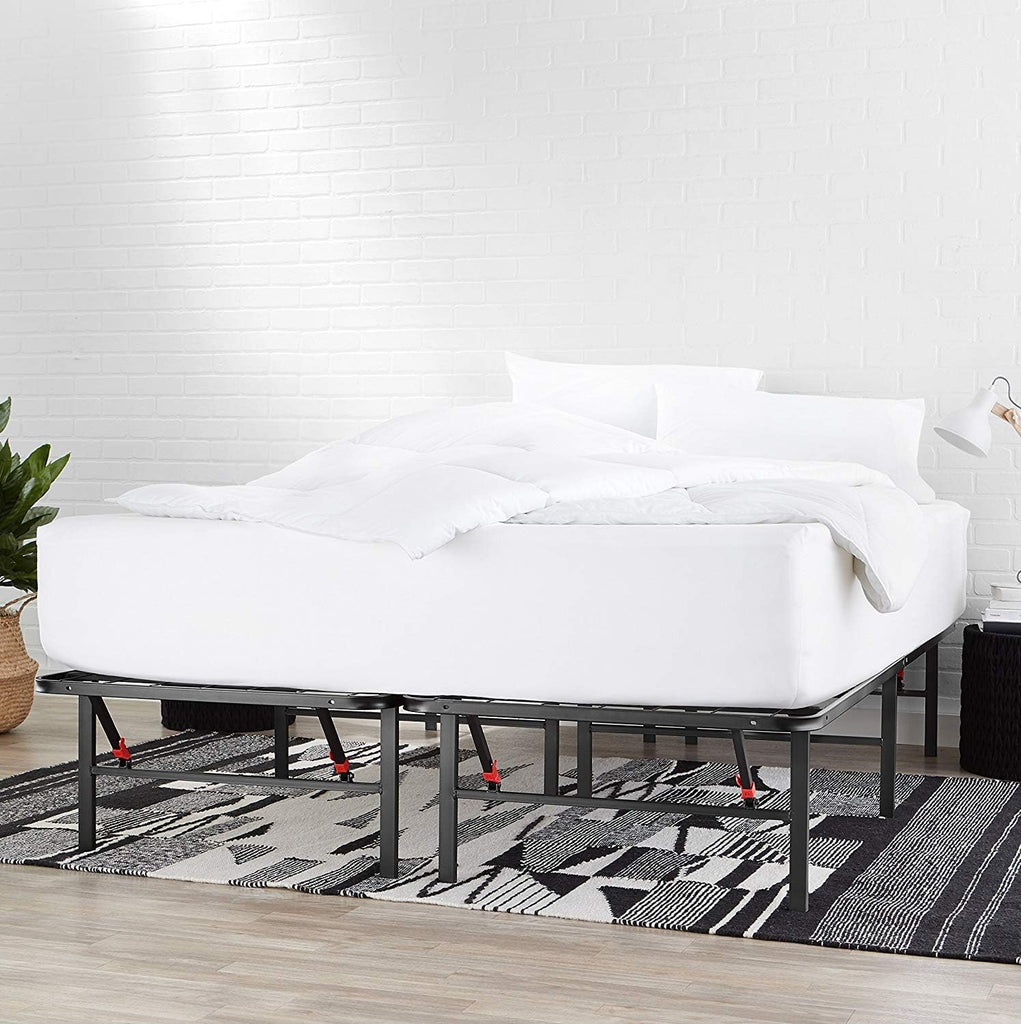 Bed Frame with Ample Underbed Storage, Foldable Metal Platform, Sturdy Steel, No Box Spring Needed, 14 inches High