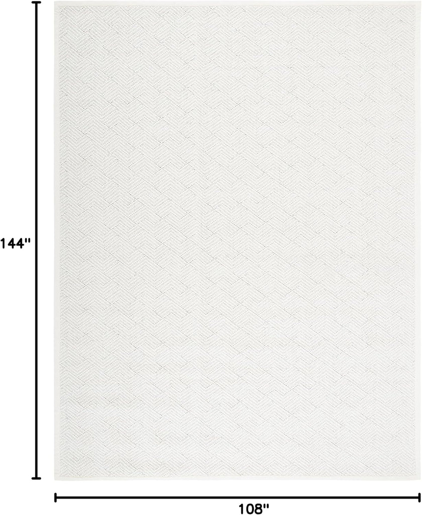 Natural Fiber Area Rug - 9' x 12', Ivory, Handmade Wool & Jute