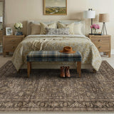 9x12 Washable Area Rug for Living Room Bedroom Vintage Brown Non Slip Carpet Traditional Retro Soft 