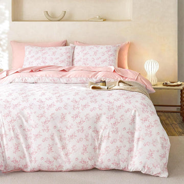 Cottagecore Duvet Cover Set, Floral Vintage Flower Shabby Chic Coquette Aesthetic for Women Teen Girls, Soft