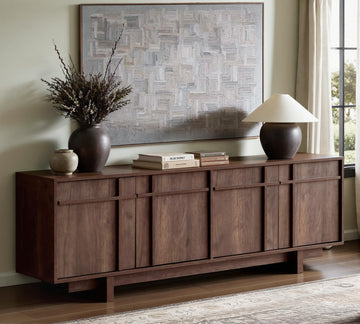65.6" Mid Century Modern TV Stand for 75 Inch TV, Walnut