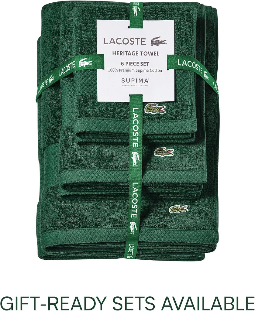 Heritage 100% Supima Cotton Bath Towel, Croc Green, 30" x 54" - Highly Absorbent & Quick Drying, Premium Super Soft
