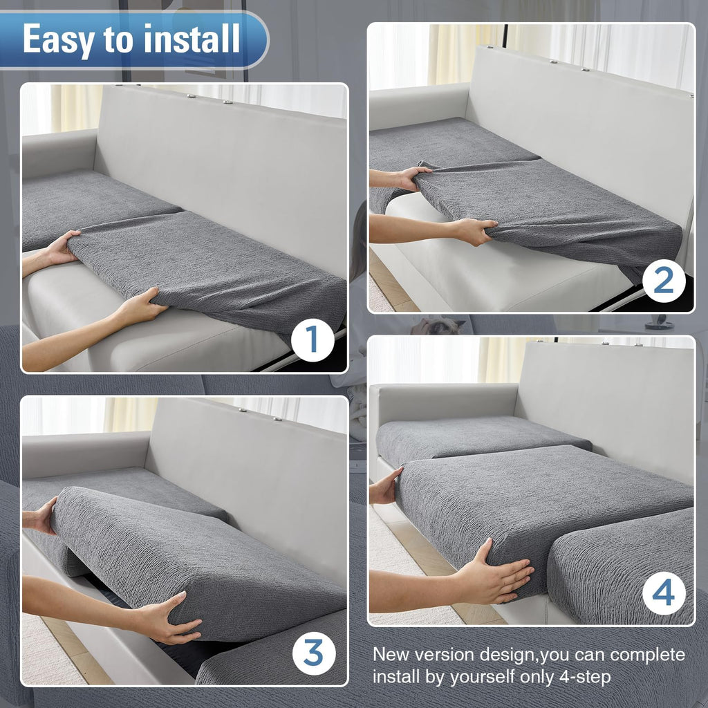 Couch Cushion Covers for Sectional Sofa Stretch Sofa Slipcovers Washable Wear-Resistant Sectional Couch Covers L