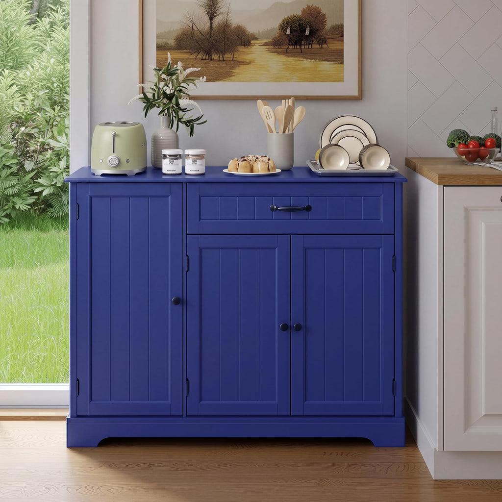 Sideboard Cabinet, Buffet Cabinet with Storage, Navy Blue