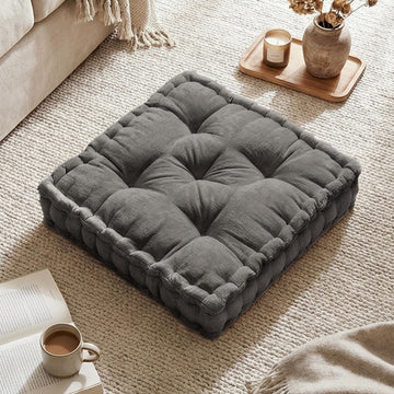 Floor Pillow Meditation Cushion, 20x20 Charcoal