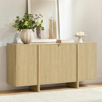 66" Sideboard Buffet Cabinet with Storage, Modern Console Cabinet with 4 Doors & Adjustable Shelves