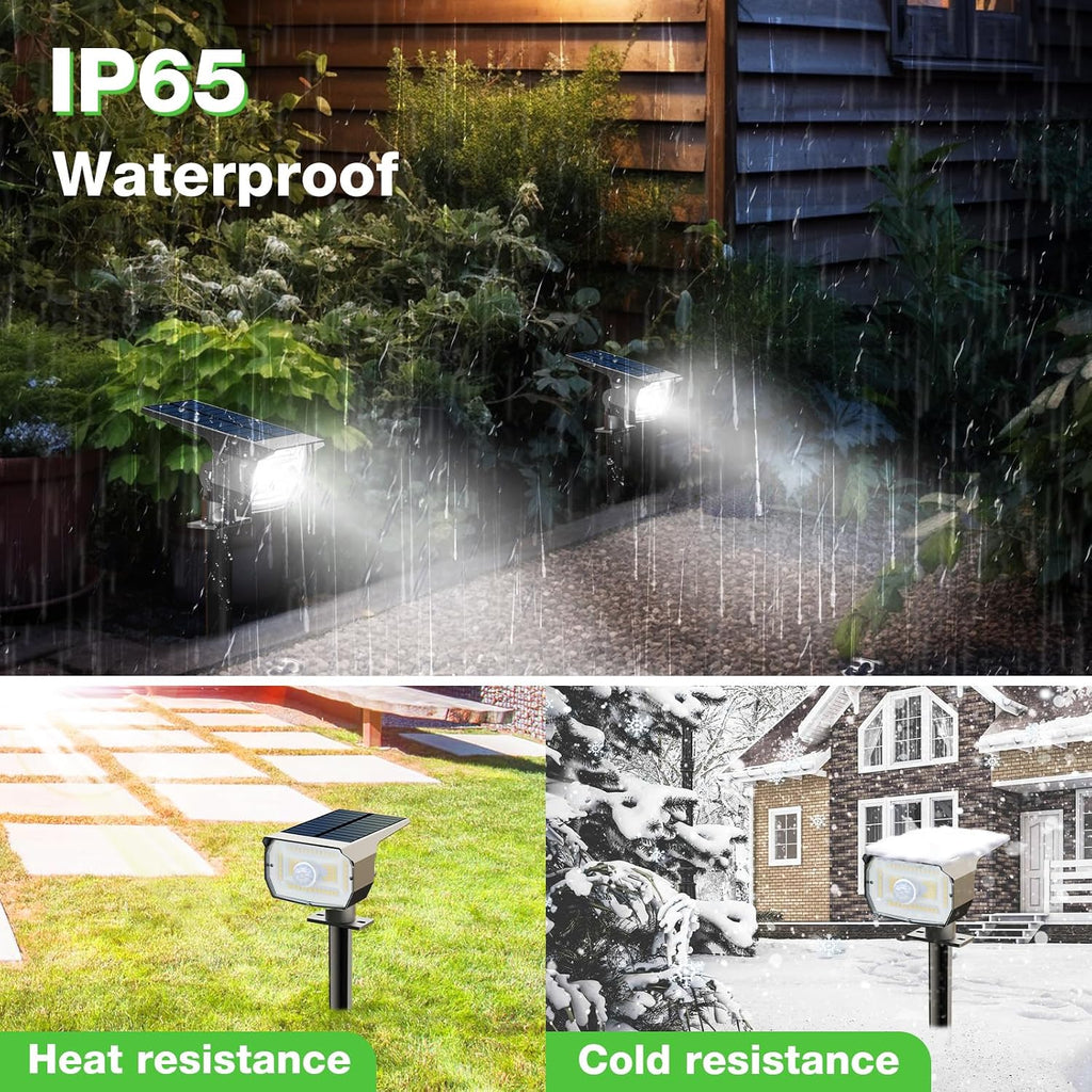 Solar Lights Outdoor Waterproof, Motion Sensor Spot Lights- 4 Pack/56 LED/3 Modes Solar Powered Spotlights 2-in-1