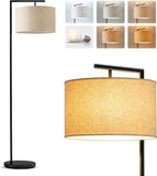 Montage Modern Floor Lamp - LED Standing Lamp with Tan Shades & Offices - Bedroom Reading Light