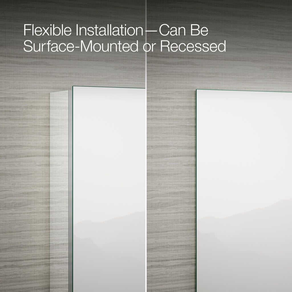 Embark Premium XL Medicine Cabinet Mirror, Deep Rectangular Storage with Adjustable Shelves and Mirrored