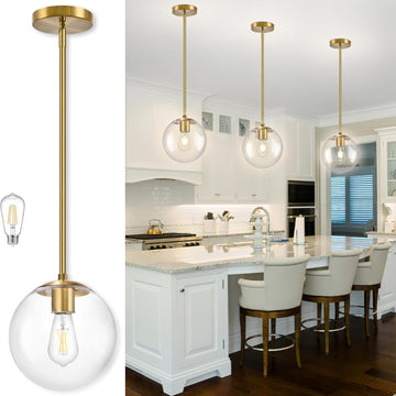 10 Inch Globe Pendant Light Gold Mid Century Pendant Light Adjustable Hanging Light Fixture Globe Pendant Lights