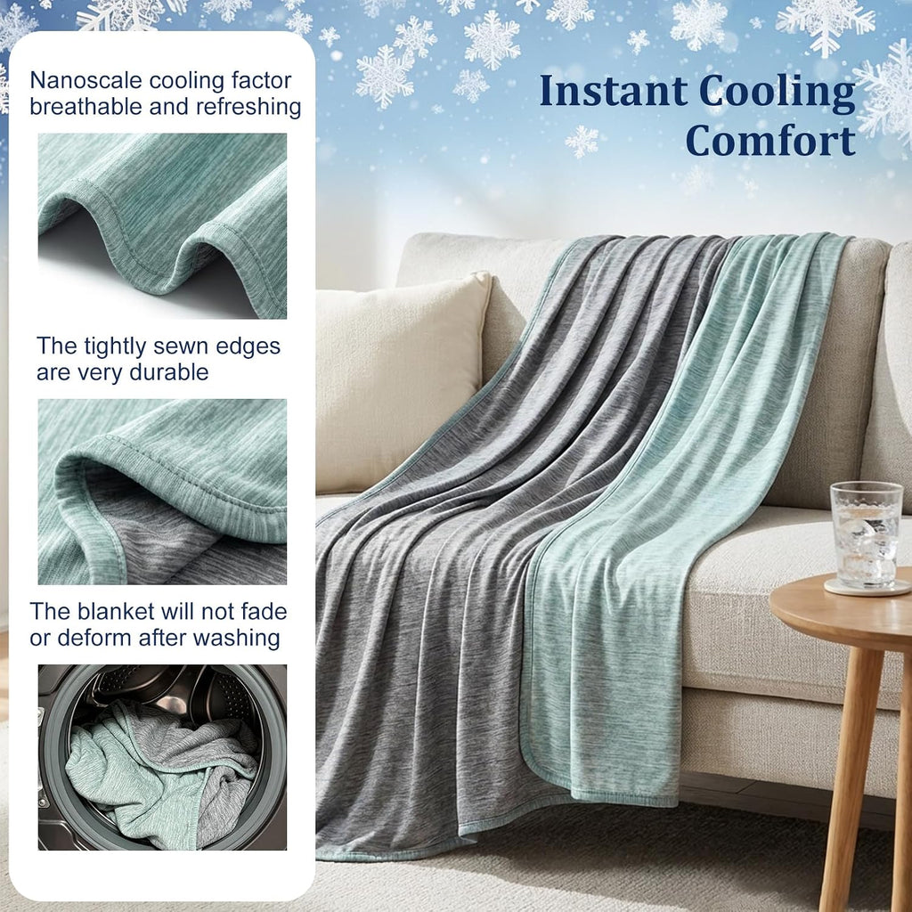 Double-Sided Cooling Blanket, Arc-Chill Q-Max >0.5 Cooling Fiber for Hot Sleepers Night Sweat Relief Lightweight