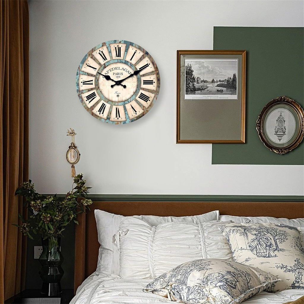 Retro Rustic Wooden Wall Clocks 16 Inch