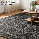 Vintage Dark 3x5 Entryway Rug Indoor Foyer, Earth Tone Farmhouse Throw Rug for Kitchen Bathroom, Mac
