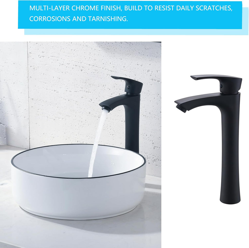 Round Vessel Sink with Faucet and Drain Combo