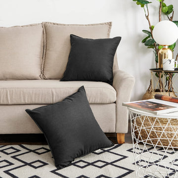 18"x18" Solid Cotton Linen Decoration Throw Pillow Case with Zipper Euro Sham Cushion Case Cool Pillow Cover Delicate