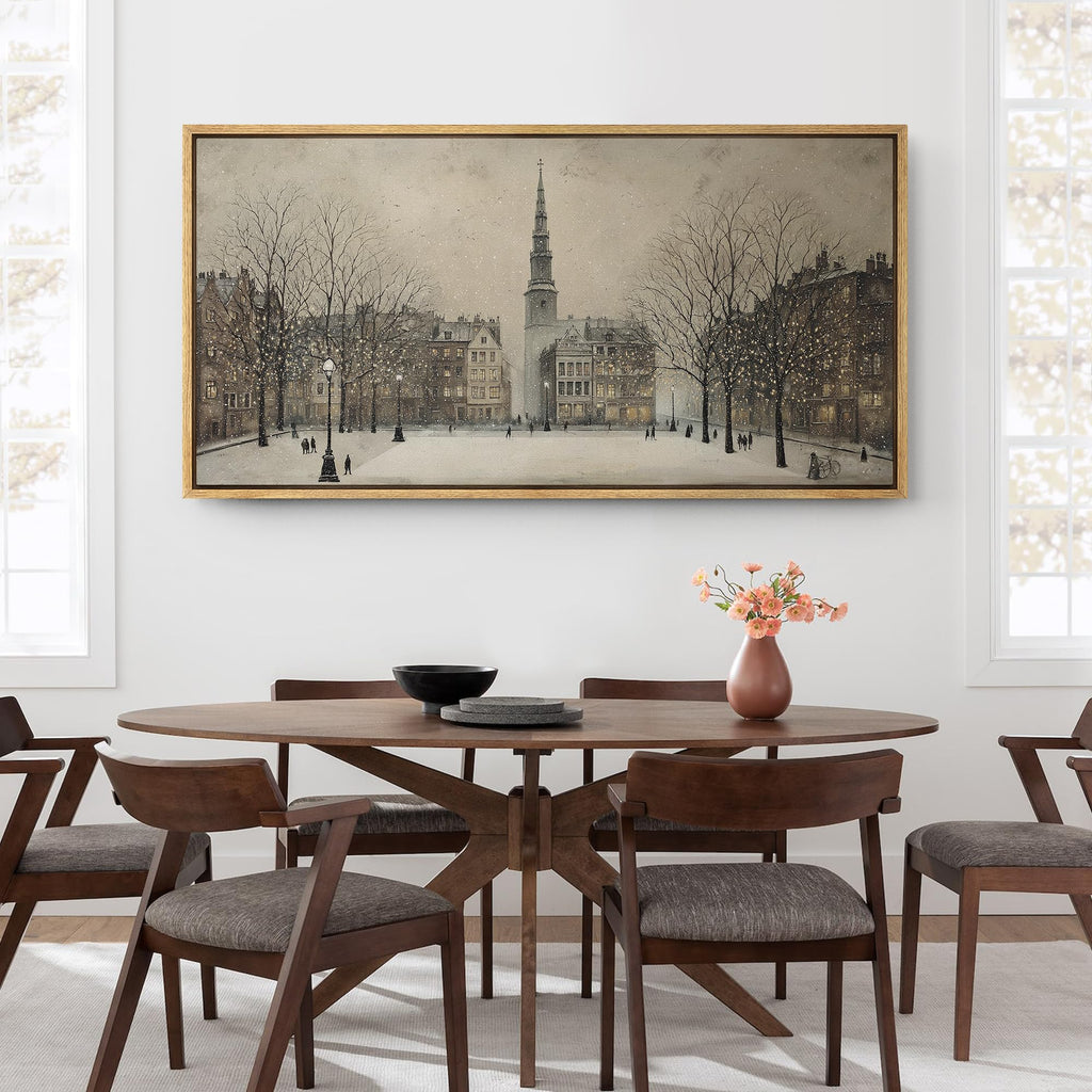 Extra Large Framed Canvas Wall European City