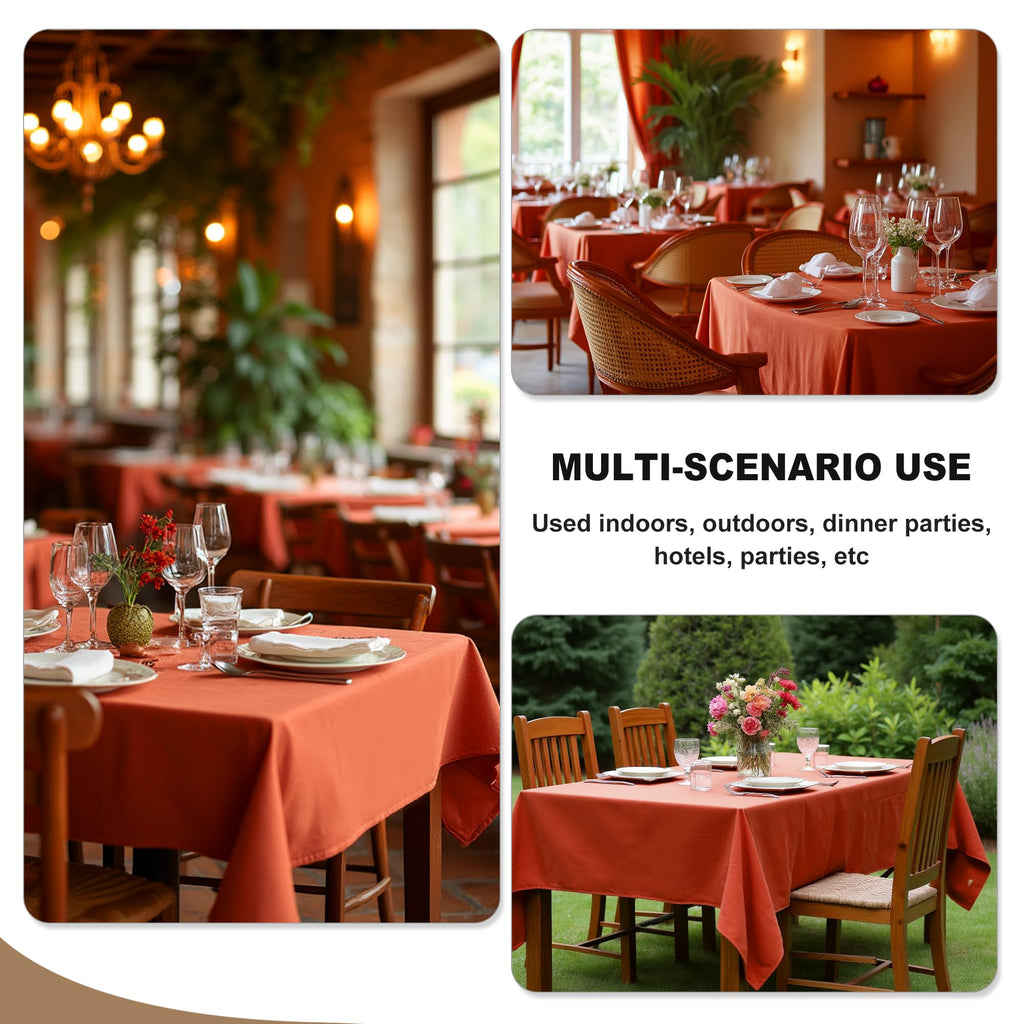 6 Pack Rust Tablecloths 70x120 Inch for 6-8 Ft Rectangle Tables