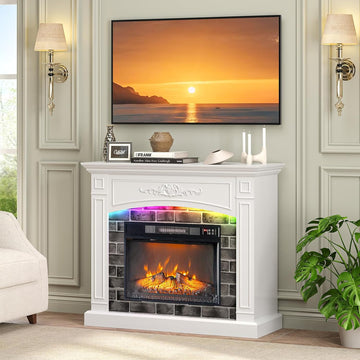 43'' Fireplace TV Stand for up to 55 inch TVs, Electric Fireplace with Mantel