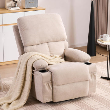 Recliner Chair for Adults, Nursery Glider Recliner with Massage and Heat, 360° Swivel Rocker Recliner, Manual