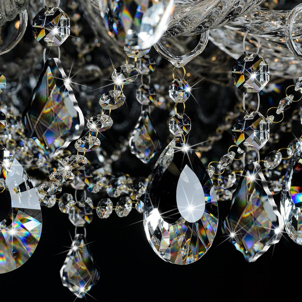 26 Pcs Chandelier Crystal Replacement 38 mm Teardrop Crystal Prisms Hanging Gems Parts for Lamps and Chandeliers