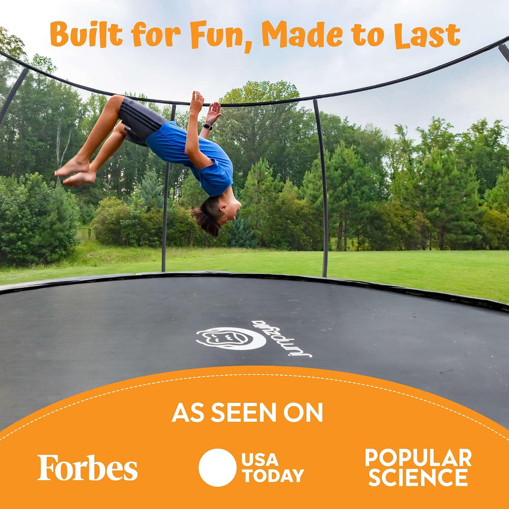 Trampoline with Net for Kids 8FT 10FT 12FT 14FT 15FT 16FT | ASTM-compliant trampoline with enclosure, non-slip