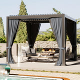 10'x10' Metal Pergola, Outdoor Patio Pergola with Hardtop Ro - Image 7
