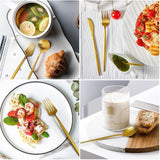 Gold Silverware Set for 8, 40 Pieces Stainless Steel Flatware Set, Matte Golden Cutlery Tableware Set