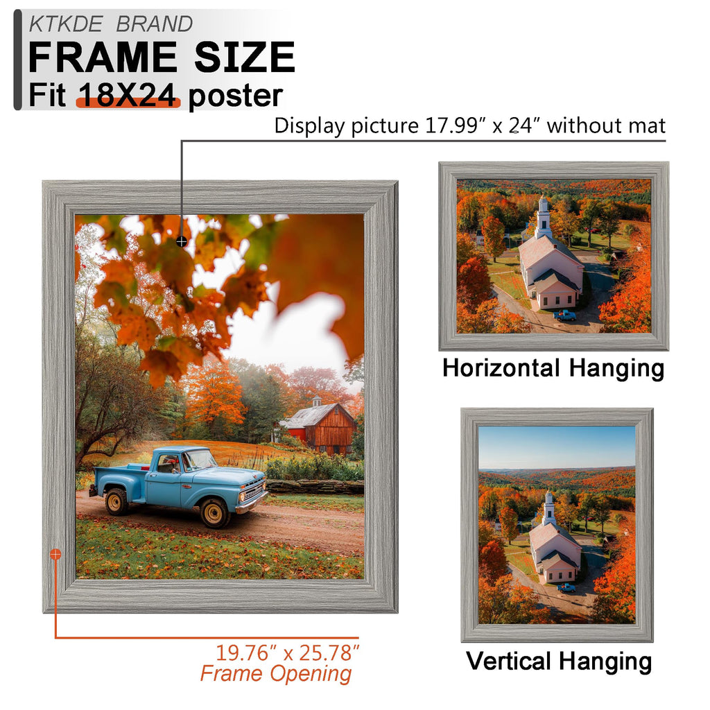 Studio Gallery 18x24 Select Poster Frame Set of 5, Grey Wooden frames Display Poster, Posters & Art Prints for