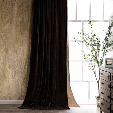 Stella Faux Silk Velvet Espresso 48x108 inch Curtain