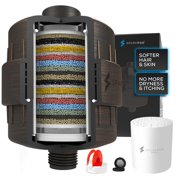 23-Stage Shower Head Filter for Showerheads, Oil-Rubbed Bronze