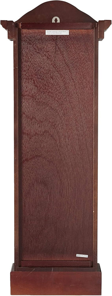 Bedford Clock Collection Antique Cherry Oak Finish Chiming Wall Clock with Roman Numerals, 33.25" L