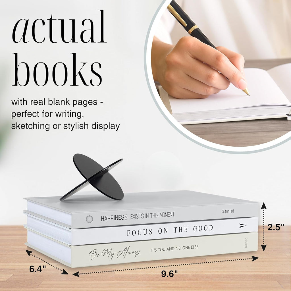 Book Decor Set - 3 Real Decorative Books Décor, Coffee Table & Bookshelf Styling with Confidence, Designer Books for