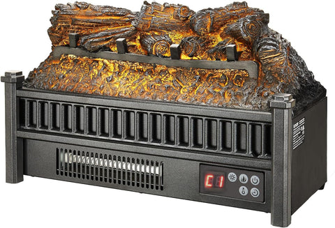 20 Inch Electric Fireplace Log Heater Insert with Remote Control, Adjustable Flame Brightness, Thermostat, Timer, Overheat Protection