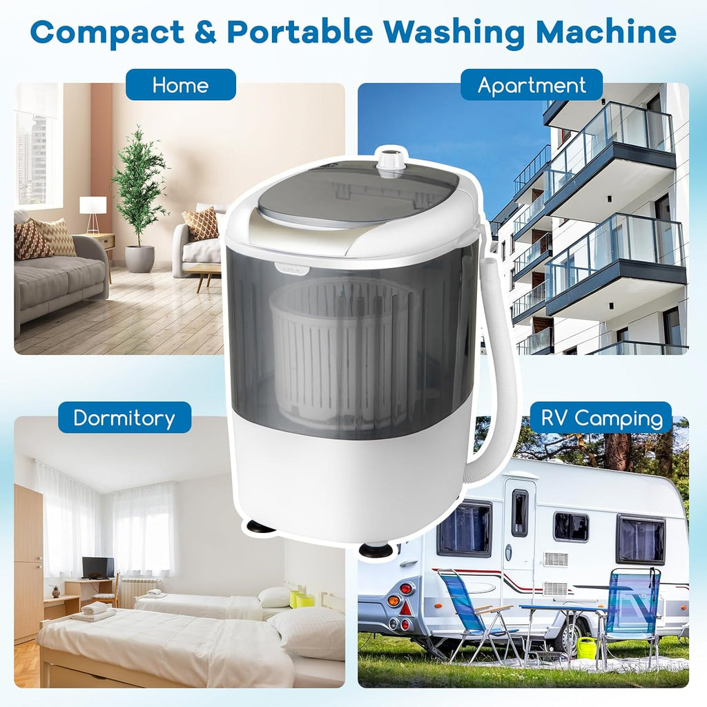 GX24977-PE, Mini Washer and Spinner Combo, 5.5lbs, Semi-automatic Compact Laundry Apartment Dorm RV Portable Washing