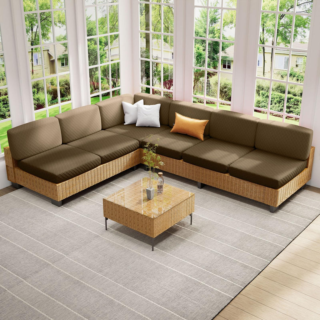 Jacquard Couch Cushion Covers, L Shape Sectional Sofa Slipcovers