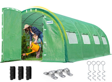 20x10x6.6FT Tunnel Greenhouse for Outdoors with 2 Hinged Doors