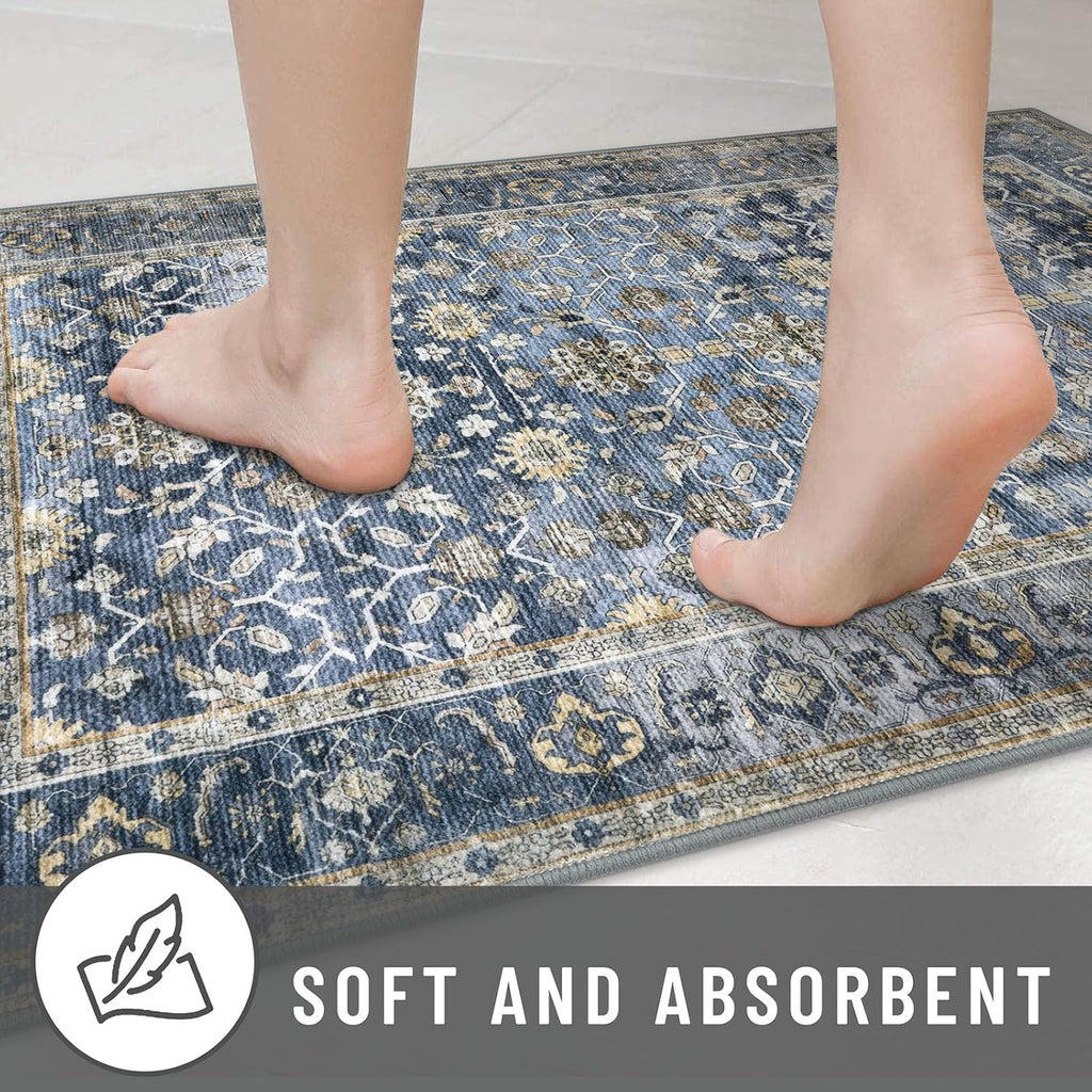 Vintage Floral 3x5 Entryway Rug, Area Rugs