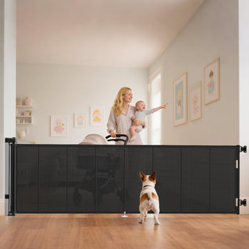 120 inch Reinforced Retractable Baby Gates 34 inch Tall