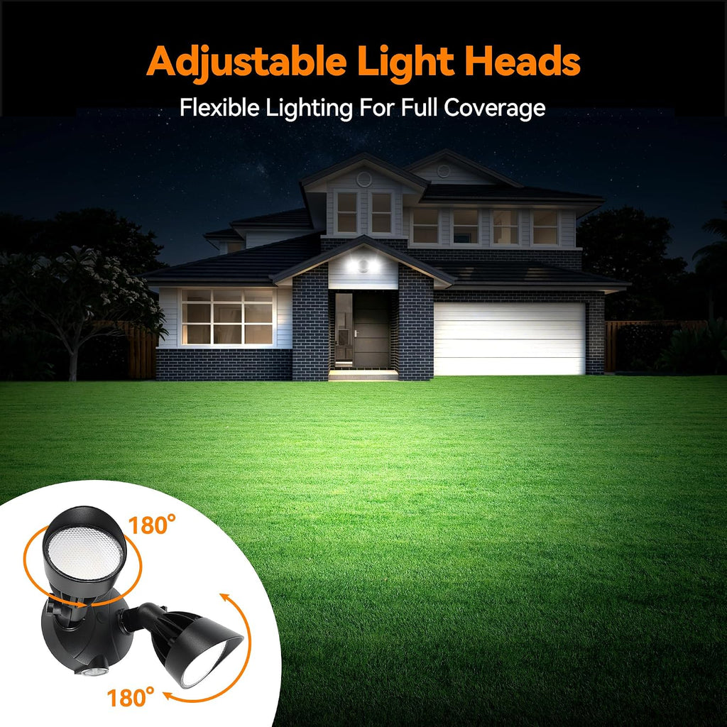 45W 5500LM Dusk to Dawn Flood Lights Outdoor, Dual Head LED Outdoor Security Lights, 5000K Daylight, IP65 Waterproof