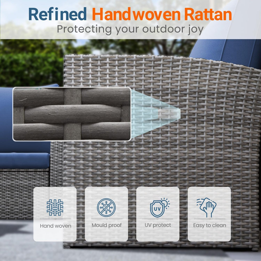 Lane 4 Piece Patio Furniture Set, Wicker Outdoor Patio Conversation Furniture Set